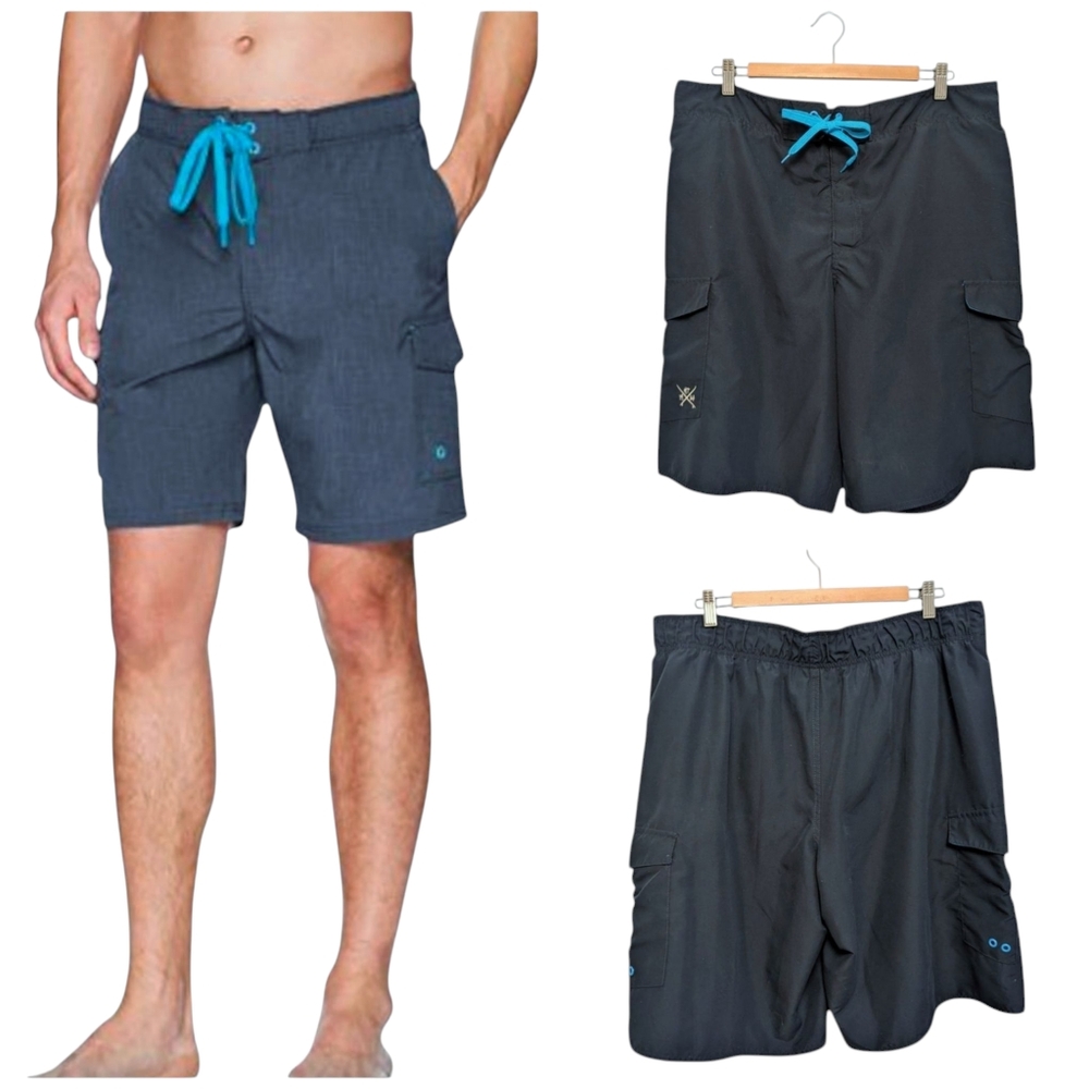 HANG TEN Swim Trunks Boardshorts Navy Blue XL 38